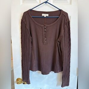 FREE WITH PURCHASE LUCKY Brown Long-Sleeve Knit Top
